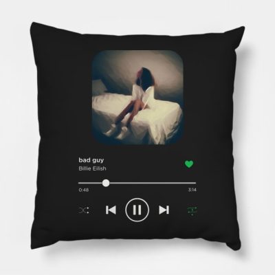 Bad Guy Billie Eilish Music Playing On Loop Altern Throw Pillow Official Cow Anime Merch