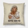 Happier Than Ever Billie Eilish Drawing Throw Pillow Official Cow Anime Merch