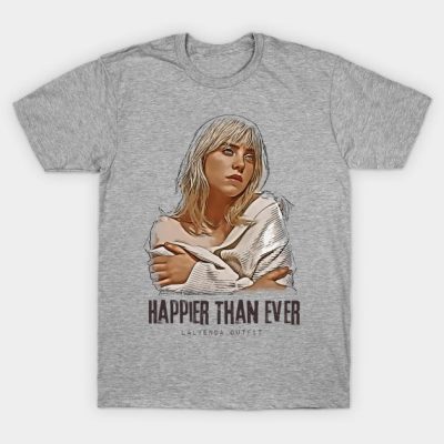 Happier Than Ever Billie Eilish Drawing T-Shirt Official Cow Anime Merch