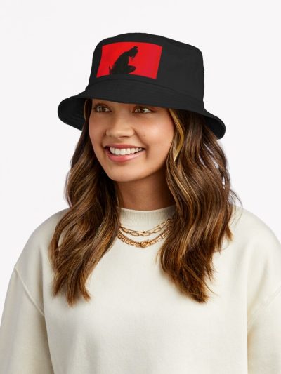 Red Black Bucket Hat Official Cow Anime Merch