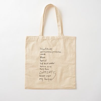 Songs Setlist (B'S Handwriting) Tote Bag Official Billie Eilish Merch