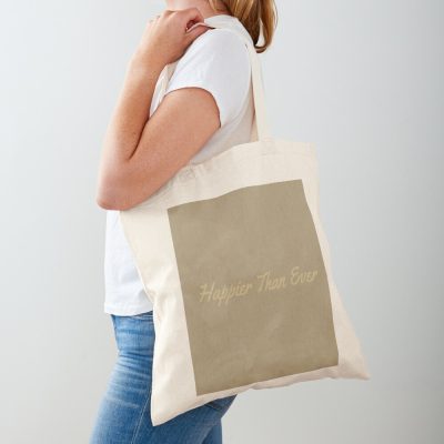 Happier Than Ever Billie Eilish Tan Beige Blonde Tote Bag Official Billie Eilish Merch