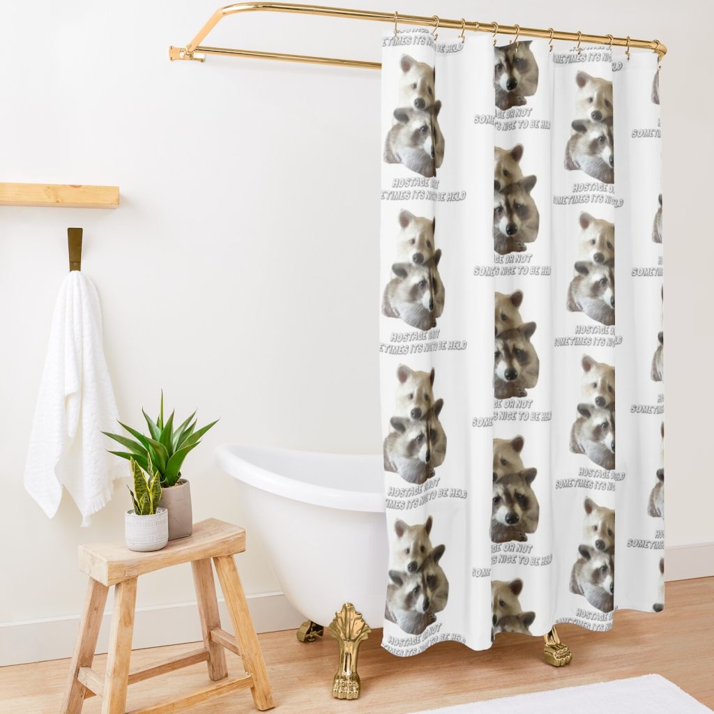 Hostage Or Not, Sometimes Its Nice To Be Held Raccoon Shower Curtain Official Billie Eilish Merch