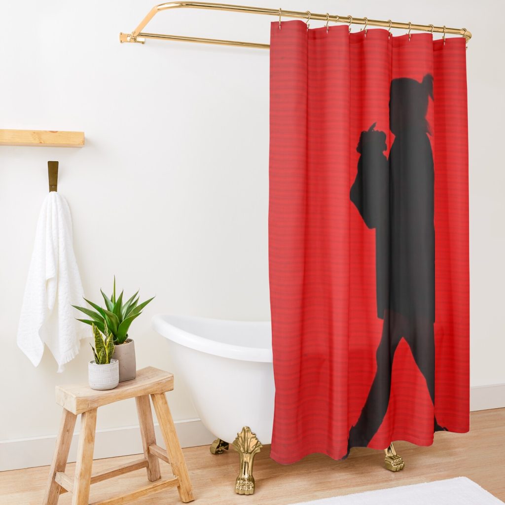 Red Walks Shower Curtain Official Cow Anime Merch