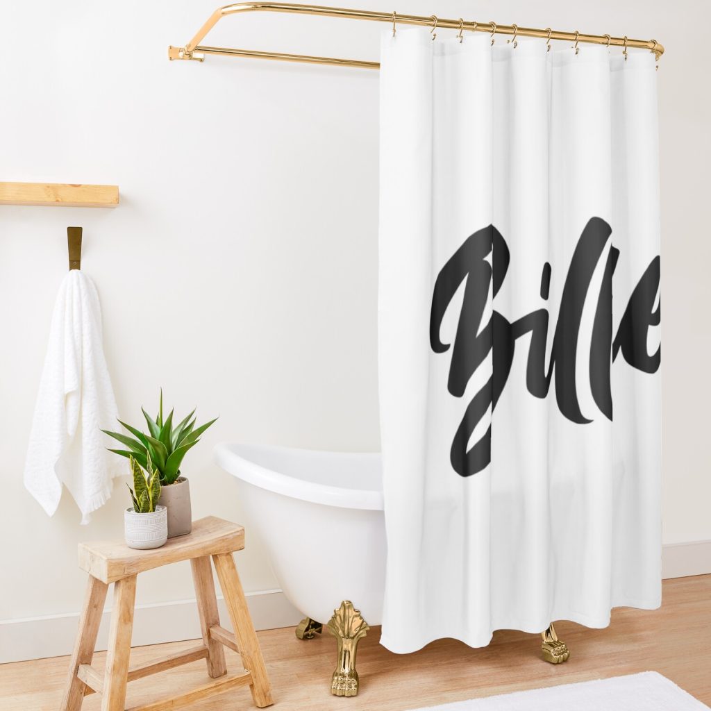 Billie Sticker Shower Curtain Official Billie Eilish Merch